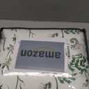 Queen Comforter Set  White Green Botanical Floral Cotton Shell Bedding, Soft & Breathable, All-Season Down-Alternative Fill, Includes 1 Comforter & 2 Pillow Shams