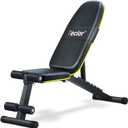 Adjustable Weight Bench, Foldable Workout Benches for Home Gym, 10 Backrest Position Exercise Bench for Strength Training, Upgraded Thickened Steel Support Max Capacity 700LBs (Yellow-Black)