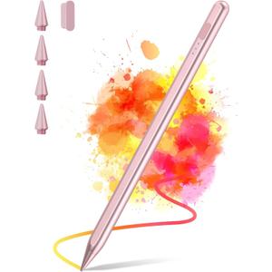 SENMO Stylus Pen for iPad 2018-2025, 2X Fast Charge iPad Pencil 2nd Generation Compatible with Apple iPad A16 11/10/9/8/7/6, Pro M5/M4/12.9"(6/5/4/3)/ 11"(4/3/2/1), Mini 7/6/5, Air M3/M2/5/4/3 (Rose Pink)