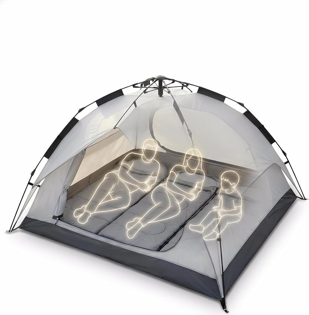 Instant Pop Up Camping Tents for Camping Automatic Waterproof 3 People, 3-person