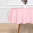 sancua Round Tablecloth - 70 Inch - Water Resistant Spill Proof Washable Polyester Table Cloth Decorative Fabric Table Cover for Dining Tables, Buffet Parties and Camping, Pink