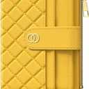 Womens Wallet, RFID Small Slim Wallets for Women, Compact Credit Card Holder, Cute Leather Bifold Ladies Purse with Zipper Coin Pocket and ID Window, Yellow