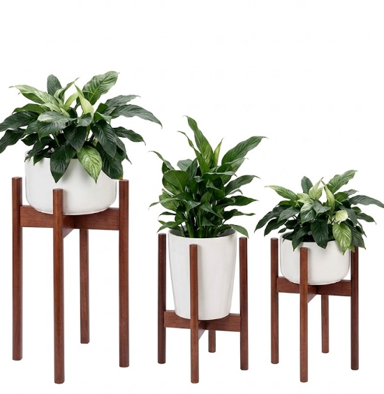 Rossny Bamboo Plant Stand, 11in Indoor And Shelter Area