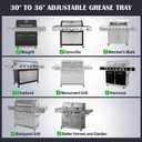 Hiorucet Grease Tray with Catch Pan for Charbroil, Nexgrill, Dyna Glo, Kenmore, BHG, Expert, Backyard, Uniflame, Members Mark, Monument Grill Replacement Parts, Adjustable 30''-36'' Gas Grill Drip Pan