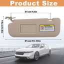 Pair Sun Visor Compatible with 2011-2016 Hyundai Elantra (Not for GT Models), Driver & Passenger Side Sunvisor Replacement Kit with Clips & Screws, Replaces OEM 85210-3X040-TX (Color Beige)