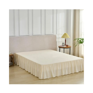 Bed Skirt Full Size Ruffled Bed Skirt with Split Corners, Full Bed Skirts 18 Inch Drop with Platform, 18'' Full, Beige