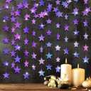 Patelai Glitter Star Garland Banner 2026 Graduation Decor 130 Feet Star Hanging Banner Twinkle Backdrop for Party Birthday Classroom Wedding Supplies(Holographic Purple)