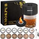 SMOKPUB Electric Whiskey Smoker Kit Built-in Lighter, No Butane Needed, Rechargeable Cocktail Smoker Kit with 6 Wood Chips, Old Fashioned Drink Smoker Kit, Bourbon Whiskey Gifts for Men,Dad,Husband