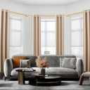 Bay Window Curtain Rods 36-72 Inch, HOTOZON 1 Inch Curtain Rods for Bay Windows 24-68 Inches(Center Rod)), 20-36 Inch Side Rods for Windows 8-32 Inches with End Cap Finials, Antique Gold