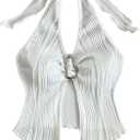 SOLY HUX Women's Plus Size Backless Halter Top Summer Split Hem Asymmetrical Going Out Vacation Tops, 0XL