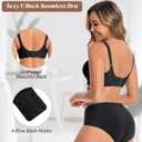 Womens Seamless Bras No Underwire Supportive Wireless Push Up Full Coverage Bralette Comfort Scalloped T-Shirt Bra (Small, Black)