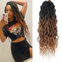 Faux Locs Crochet Hair 24Inch Crochet Locs With Curly Ends,6Packs Boho Goddess Locs Dreadlock Crochet Hair for Black Women(24'', T30)
