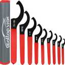 9Pcs Coilover Spanner Wrench Set, Universal Spanner Wrenches Motorcycle Shock Wrench Adjustable Carbon Steel Coil Over Adjustment Tool (Red)