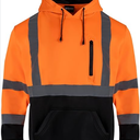 High Visibility Safety Fleece Hoodie for Men Reflective Sweatshirt ANSI Class 3 Hi Vis Pullover Hoodie Jacket