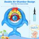 Baby Pool Float with Canopy for 6-36 Months - UPF 50+ Sun Shade Pool Float, Non-Flip Safety Seat with Toy Console, Adjustable Infant Swim Ring for Boys Girls