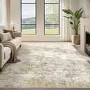 9x12 Washable Area Rug: Large Modern Abstract Rugs Soft Neutral Non Slip Ultra Thin Stain Resistant Indoor Carpet for Living Room Bedroom Dining Room Home Office(Multicolor)