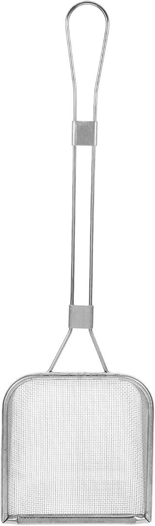 Amosfun Mesh Skimmer Strainer Ladle Stainless Steel Colander Spoon Kitchen Frying Cooking Gadget for Chicken French Fries 5 x 1.5 x 17 Inch