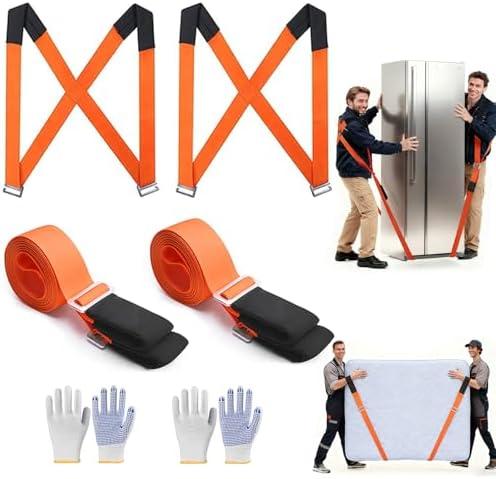 Moving Straps, Person Lifting and Moving System Furniture Lifting Straps, Easily and Safely Move Appliances Mattresses Luggage Strap Heavy Objects, Shoulder Belt Moving Supplies, 4 Pieces
