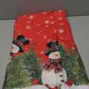 Horaldaily Christmas Tablecloth 60×84 Inch Rectangular, Winter Snowman Trees Red Washable Seasonal Table Cover for Party Picnic Dinner Decor