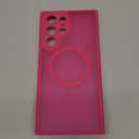 CANSHN Designed for Samsung Galaxy S22 Ultra Case [Full Camera Protection] [Compatible with MagSafe] Translucent Matte Shockproof Protective Phone Cover 6.8 Inch - Hot Pink