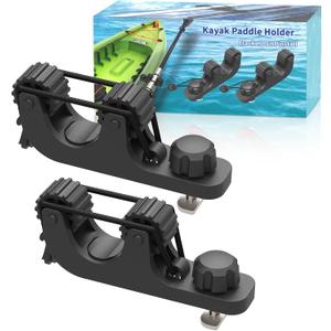 Huntury Kayak Paddle Holder, Save Kayak Track Space, Fishing Net, Fishing Poles Holder for Fishing, Track Mount Accessories