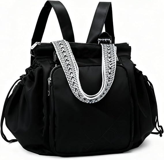 Grluvxo Multifunctional Travel Organizer Bag for Women Diaper Backpack Tote Ekon Essential Everyday Bag 15 Pockets with Large Capacity for Travel Work Daily Use (Black)