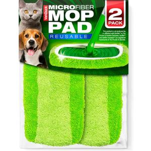 VanDuck Reusable Mop Pads Compatible with Swiffer Sweeper (2-Pack) - Washable Microfiber Mop Pads for Wet & Dry Use - All Purpose Floor Mopping and Cleaning Product (Green)