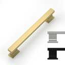 20 Pack 5 Inch Gold Cabinet Handles Brushed Gold Cabinet Pulls and Knobs, Square Kitchen Hardware for Drawer Dresser Cupboard