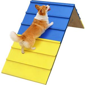 Dogs Agility Course Backyard Set, Non-Slip Dog Agility A-Frame with 2 Chains, Dog Agility Equipment, 84” x 24” Large Size