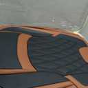 FREESOO Black Brown Car Seat Covers Full Set - Faux Nappa Leather Seat Covers for Cars, Breathable Waterproof Front Seats Protector with Lumbar Support, Universal Fit for Automotive Sedan SUVs Pickups