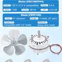 F0510B2944 F0510B2497 Attic Ventilation Fan Motor with FB99100 12" Attic Fan Blade Propeller for 1/2" Shaft Replacement for Lomanco Lomancool 2000&1800 Series Power Vent Replaces A0416B2059 A0510B2389