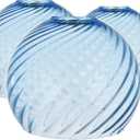 3-Pack Blue Ripple Glass Globe Cover for Ceiling Fixture Replacement, E26 Base 1-5/8 Inch Fitter, Globe Cover for Ceiling Wall Fixtures Lamp Posts or Streetlights, 5.9 inches