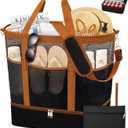 2-in-1 Mesh Beach Bag with Cooler for Women, Extra Large Beach Tote with Zipper, 11 Pockets, Adjustable Shoulder Strap