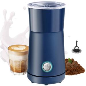 Huogary Milk Forther Simple Milk Frother and Steamer 2-in-1 Milk Steamer with Hot Milk Foam and Hot Milk for Latte, Macchiato, Cappuccinos (blue), medium