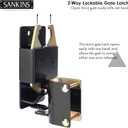2 Way Heavy Duty Lockable Gate Latch, Black Anti-Sag Farm Gate Latch, Two-Way Livestock Gate Latch Hardware for Farms, Metal Gates, Ranches, Pet Cages, Fences, Stables, 1 pcs
