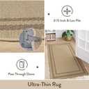 LIVEBOX Scalloped Easy Jute 3x5 Outdoor Rug, Washable Non-Slip Geometric Tan Rugs for Entryway, Indoor Outdoor Farmhouse Rug Modern Carpet Door Mat Area Rug for Patio Bedroom Living Room Kitchen Porch