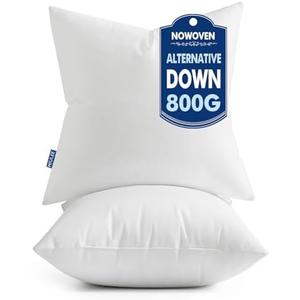 MIULEE Set of 2 Throw Pillow Inserts 24x24 Inches, 100% Virgin Filling Nowoven Pillow Inserts for Couch Sofa Living Room
