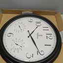 24 inch Outdoor Clocks for Patio Large Waterproof with Thermometer - Black Outdoor Wall Clock with Temperature and Humidity Combo - Weatherproof, Accurate & Easy to Read for Pool, Garden & Home Decor