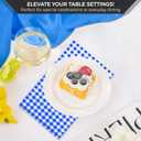 2 x Blue Checkered Napkins  100-Pack 3-Ply Disposable Paper Napkins for BBQ, Picnic, Wedding & Party Events  Soft & Durable Gingham Design.