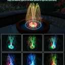 SZMP Solar Fountain Pump Upgraded 100% Glass Panel, 3.5W Solar Powered Fountain Built-in 2000 Battery with 7 Nozzle & 4 Fixer, Solar Fountain for Bird Bath, Pond, Fish Tank, Outdoor