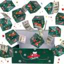 Christmas Surprise Gift Box Explosion for Money, Unique Folding Bouncing Red Envelope Gift Box with Confetti for Lover & kids (Christmas Elk)