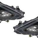 Replacement for 2016 2017 2018 Nissan Altima Headlights Black Bezel Chrome Style Headlight Assembly Left Right Pair, (26060-9HS9A 26010-9HS9A)