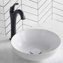 KRAUS Viva™ Round White Porcelain Ceramic Vessel Bathroom Sink, 13 in. D x 4 3/8 in. H, KCV-204GWH