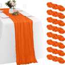 8 Pack Orange Cheesecloth Table Runners 20x120 Inch Gauze Table Runner 10FT Easter Cheese Cloth Table Runner Rustic Sheer Runner for Wedding Baby Shower Birthday Party Table Decor
