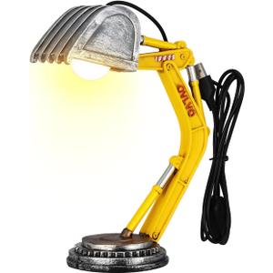 Gadpiparty Excavator Shape Lamp: Excavator Desk Lamp for Kids Room Minimalist Decorative Lighting for Boys Bedroom and Nursery Spaces