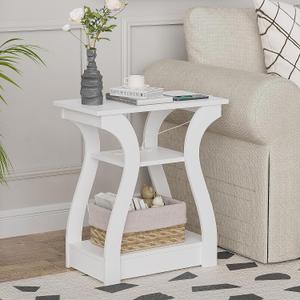End Tables Living Room, White End Table with Charging Station,White Side Table, Nightstand for Bedroom, 3 Tier End Table with Storage Shelf for Living Room (1) End Tables Living Room, White End Table with Charging Station,White Side Table, Nightstand for Bedroom, 3 Tier End Table with Storage Shelf for Living Room (1)