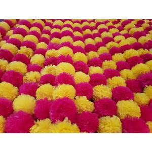 15Pc Marigold Garlands 4.5Ft Artificial Marigold Flower Strands Diwali Decoration Pooja Wedding Home & Indian Festival Dcor Vibrant Floral Faux for Da de Muertos & Day of Dead