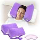 AOSSA Anti Aging Pillow for Women, Anti Wrinkle Face Beauty Pillow, Head Stabilizer, Back Sleep Training Face Up Head Positioning, Wrinkle Prevention for Face Post Surgery Support for Sleeping Upright (Purple)