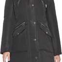 GUESS Women's Guess Women's Long Anorak Coat (Black, M)