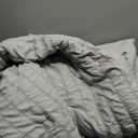 Cozy Bliss Seersucker Cooling Comforter Queen Size, Q-Max 0.45 Reversible Lightweight Cooling Blanket, Breathable Silk Smooth Summer Bedding Quilt for Hot Sleepers Night Sweats Light Grey